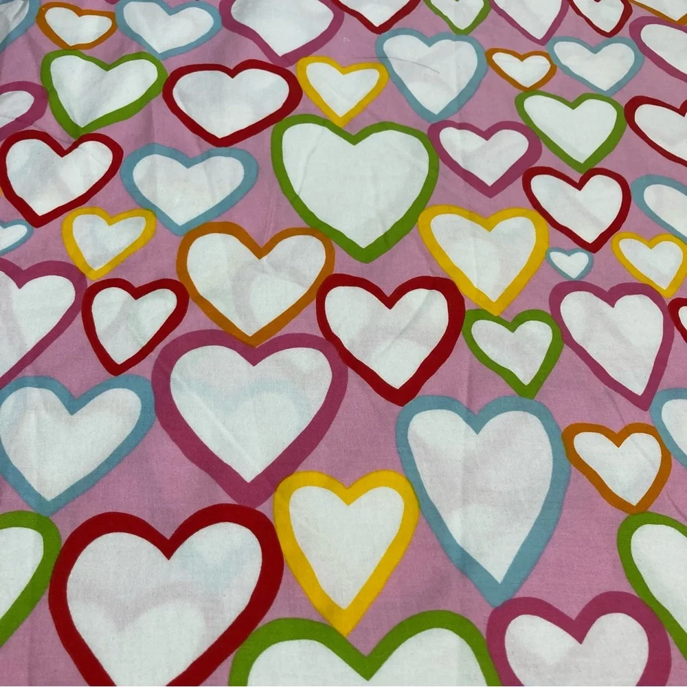 IKEA Hearts Vitaminer Hjarta Pink White Cotton Reversible Duvet Cover Twin